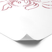 Vintag-rosa-Verzierte RahmenWedding Willkommen Poster (Ecke)