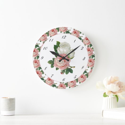Vintag rosa Viktorianische Rose Uhr (Zuhause)