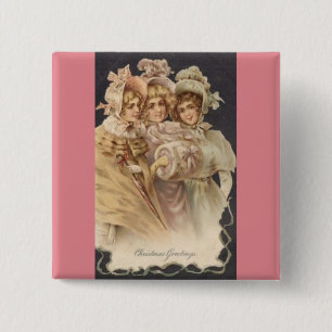 Vintag Rosa Viktorianisches Weihnachts-Button Butt Button