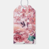 Vintag-rosa Wasserfarben-Blumenmarmor Geschenkanhänger (Rückseite)