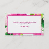 Vintag rosa Wasserfarbenpeonys Personalisiert Visitenkarte (Rückseite)