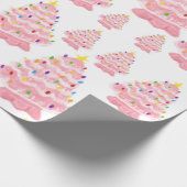 Vintag-rosa Weihnachtsbaum nostalgisch Geschenkpapier (Ecke)