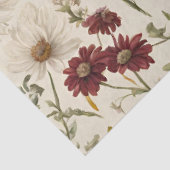 Vintag Rosa Wildblume Grüne Dekoration Seidenpapier (Ausschnitt)