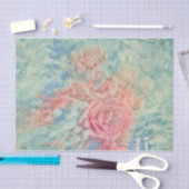 Vintag rosafarbene Aquamarine Blauer Textur Seidenpapier (Handwerk)