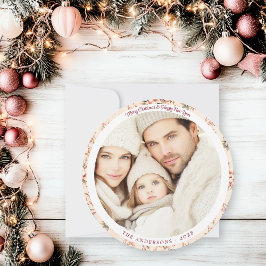 Vintag rosafarbene, individuell einstellbare Fläch Feiertagskarte