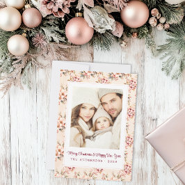 Vintag rosafarbene Weihnachtszeit, individuell ein Feiertagskarte