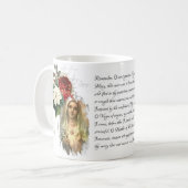 Vintag Rosary Jungfrau Mary Memorare Gebet Kaffeetasse (Vorderseite Links)