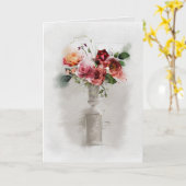 Vintag Rose Bouquet Beileid Karte (Gelbe Blume)