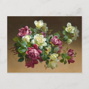 Vintag Rose Bouquet Postcard Postkarte