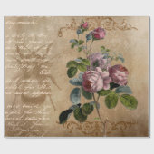 Vintag. Rosen und Skript Geschenkpapier (Flach)