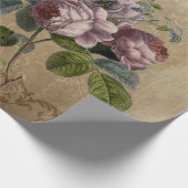 Vintag. Rosen und Skript Geschenkpapier (Ecke)