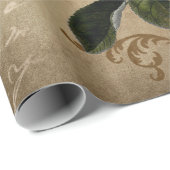 Vintag. Rosen und Skript Geschenkpapier (Rolleneckpunkt)