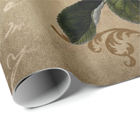 Vintag. Rosen und Skript Geschenkpapier (Rolleneckpunkt)