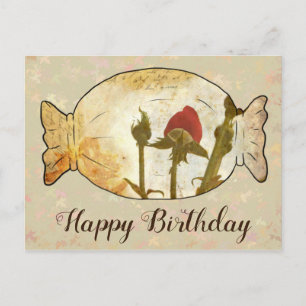 Vintag Rosenbonbon Postkarte