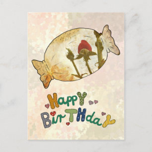 Vintag Rosenbonbon Postkarte