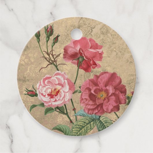 Vintag Rosengarten Rosengarten Blume Geschenkanhänger (Vorderseite)