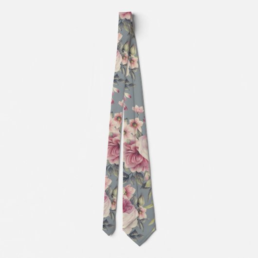 Vintag Roses Blume Neck Tie Krawatte (Rückseite)