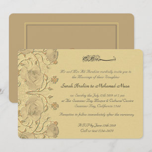 Vintag RosesTrellis Floral muslimische Hochzeit Einladung