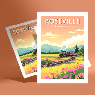 Vintag Roseville Kalifornien Postkarte