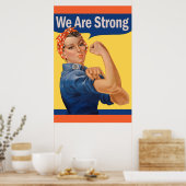 Vintag Rosie, der Riveter Feminismus Poster (Küche)