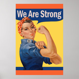 Vintag Rosie, der Riveter Feminismus Poster