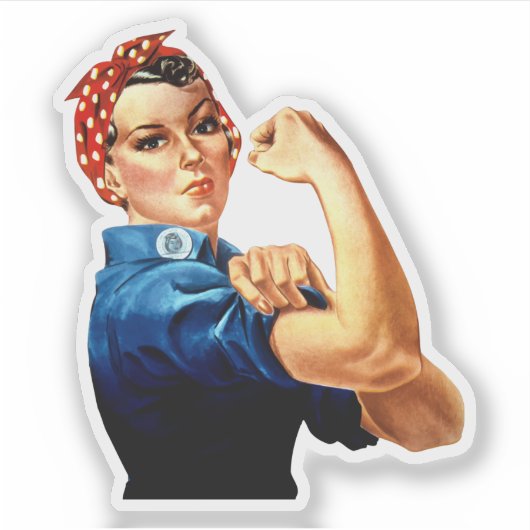 Vintag Rosie the Riveter Aufkleber (Vorderseite)