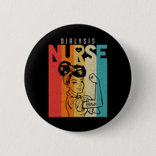 Vintag Rosie The Riveter Dialysis Nurse Button