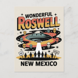 Vintag Roswell New Mexico Retro Alien UFO Postkarte