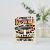 Vintag Roswell New Mexico Retro Alien UFO Postkarte (Stehend Vorderseite)