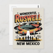 Vintag Roswell New Mexico Retro Alien UFO Postkarte (Vorne/Hinten)