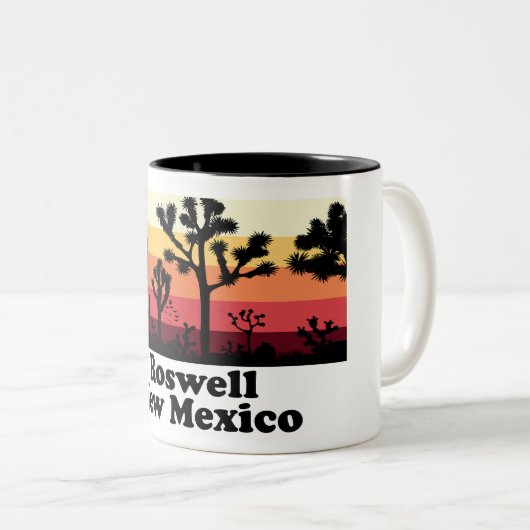 Vintag Roswell New Mexico Zweifarbige Tasse (VorderseiteRechts)