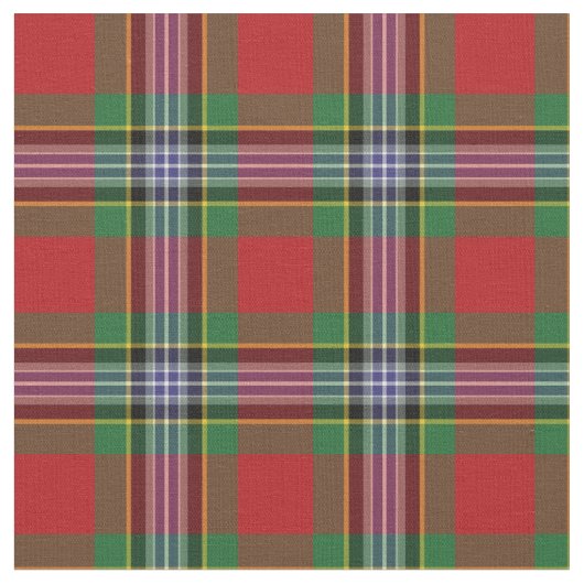 Vintag Rot, Grün und Blauer Schottischer Kariert Stoff (Nahaufnahme)