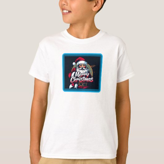 Vintag Rot und Blau T - Shirt des Weihnachtsmanns (Vorderseite)