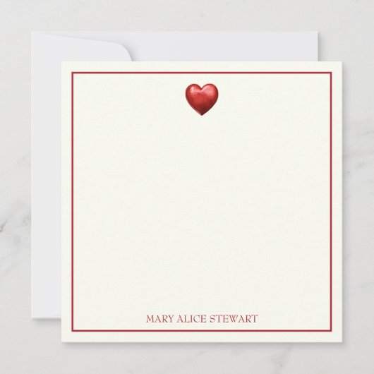 Vintag Rot und Cream Gingham mit Herz Mitteilungskarte (Vorderseite)
