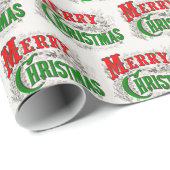 Vintag Rot und Grün frohe Weihnachtswrapping P Geschenkpapier (Rolleneckpunkt)