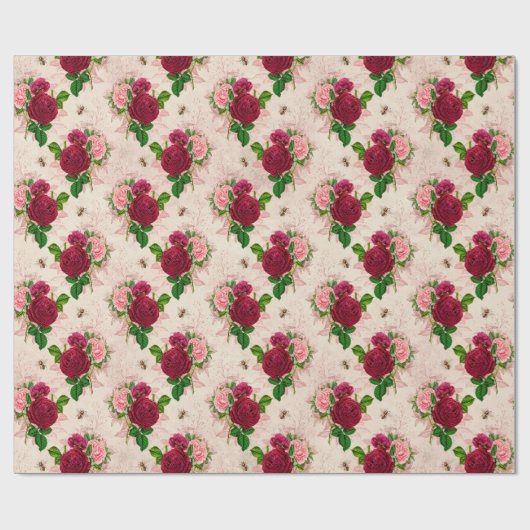 Vintag Rot und Rosa Geschenkpapier (Flach)