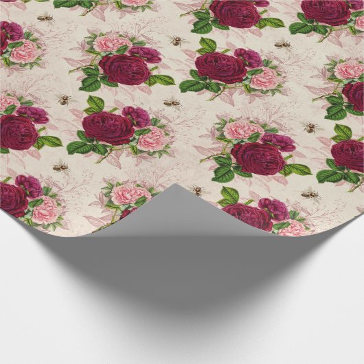 Vintag Rot und Rosa Geschenkpapier (Ecke)