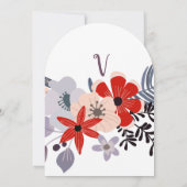 Vintag Rotes Rosa und Lavendel Einladung (Rückseite)