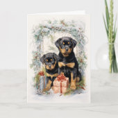 Vintag Rottweiler Weihnachten (Vorderseite)