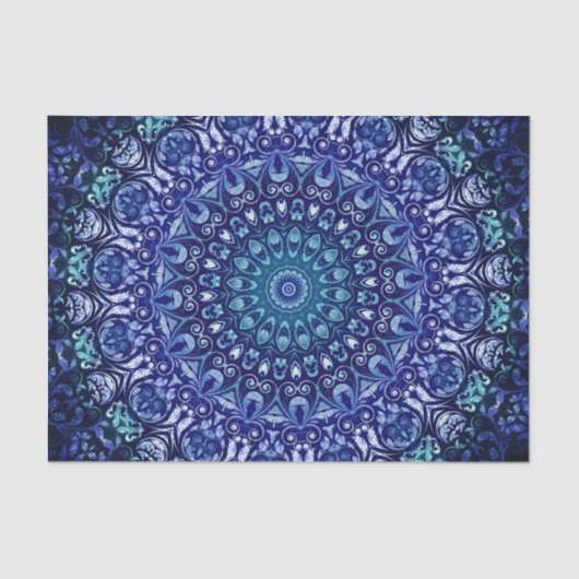 Vintag Royal Blue Floral Seidenpapier (Vorderseite)