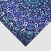 Vintag Royal Blue Floral Seidenpapier (Ausschnitt)