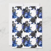 Vintag Royal Blue Owls Gothic Wedding Einladung (Rückseite)