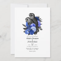 Vintag Royal Blue Owls Gothic Wedding