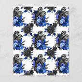 Vintag Royal Blue Owls Gothic Wedding Einladung Flyer (Hinten)