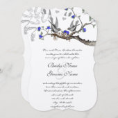 Vintag Royal Blue und Gray Wedding Einladungen (Vorne/Hinten)