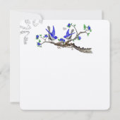 Vintag Royal Blue und Gray Wedding Einladungen (Rückseite)