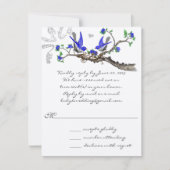 Vintag Royal Blue und Gray WeddingRSVP RSVP Karte (Vorderseite)