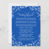 Vintag Royal Blue Wedding Probe und Abendessen Einladung (Vorderseite)