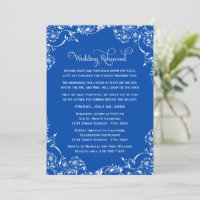 Vintag Royal Blue Wedding Probe und Abendessen