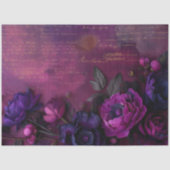 Vintag Royal Magenta Blooms Twilight Decoupage Seidenpapier (Vorderseite)